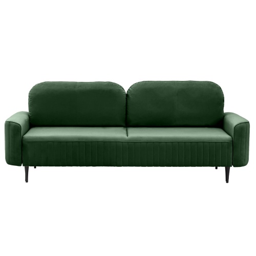 Sofa rozkładana Louie z pojemnikiem, zielona, welurowa