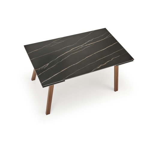 Stół rozkładany Lozano 140-200 cm czarny marmur/orzech