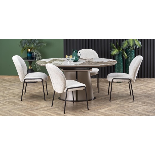 Stół rozkładany Robinson 160-200 cm beżowy marmur/cappuccino
