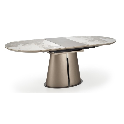 Stół rozkładany Robinson 160-200 cm beżowy marmur/cappuccino