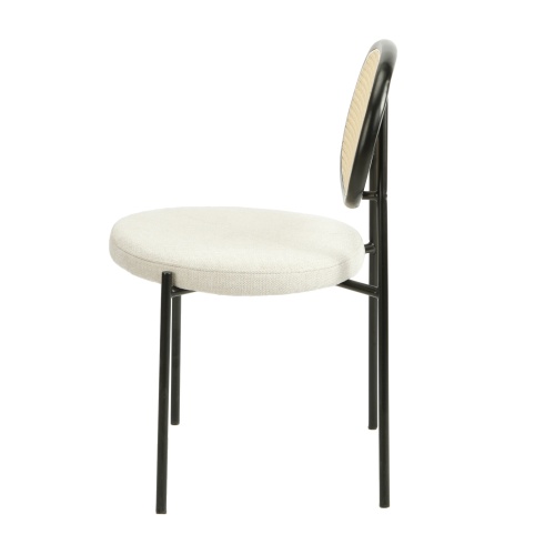 Krzesło do jadalni Fisco, czarne/beżowe, welurowe