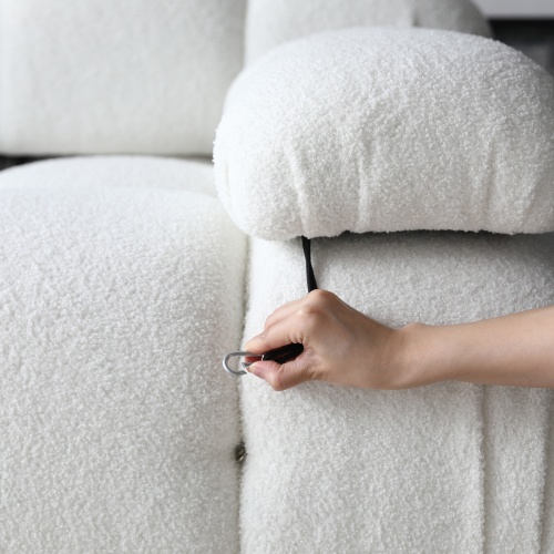 Sofa modułowa Fluf biała, boucle