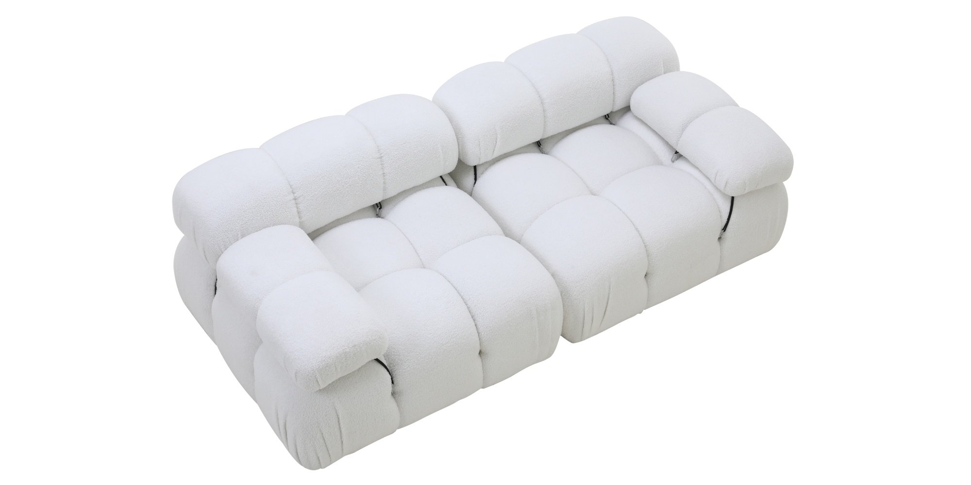 Sofa modułowa Fluf biała, boucle