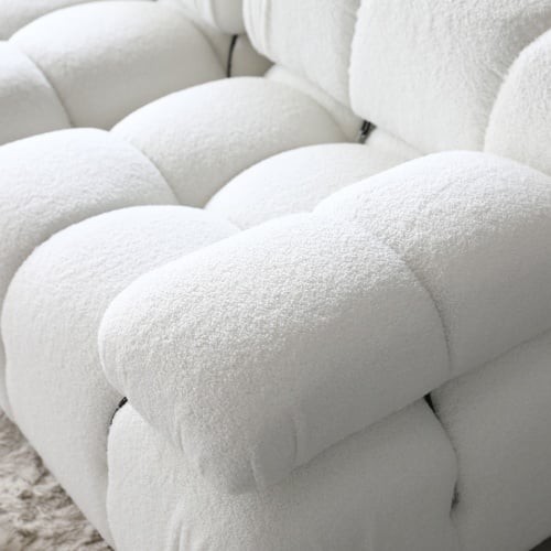 Sofa modułowa Fluf biała, boucle