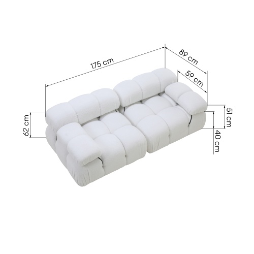 Sofa modułowa Fluf biała, boucle