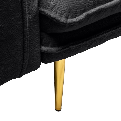 Sofa do salonu Glam czarna/złote nóżki