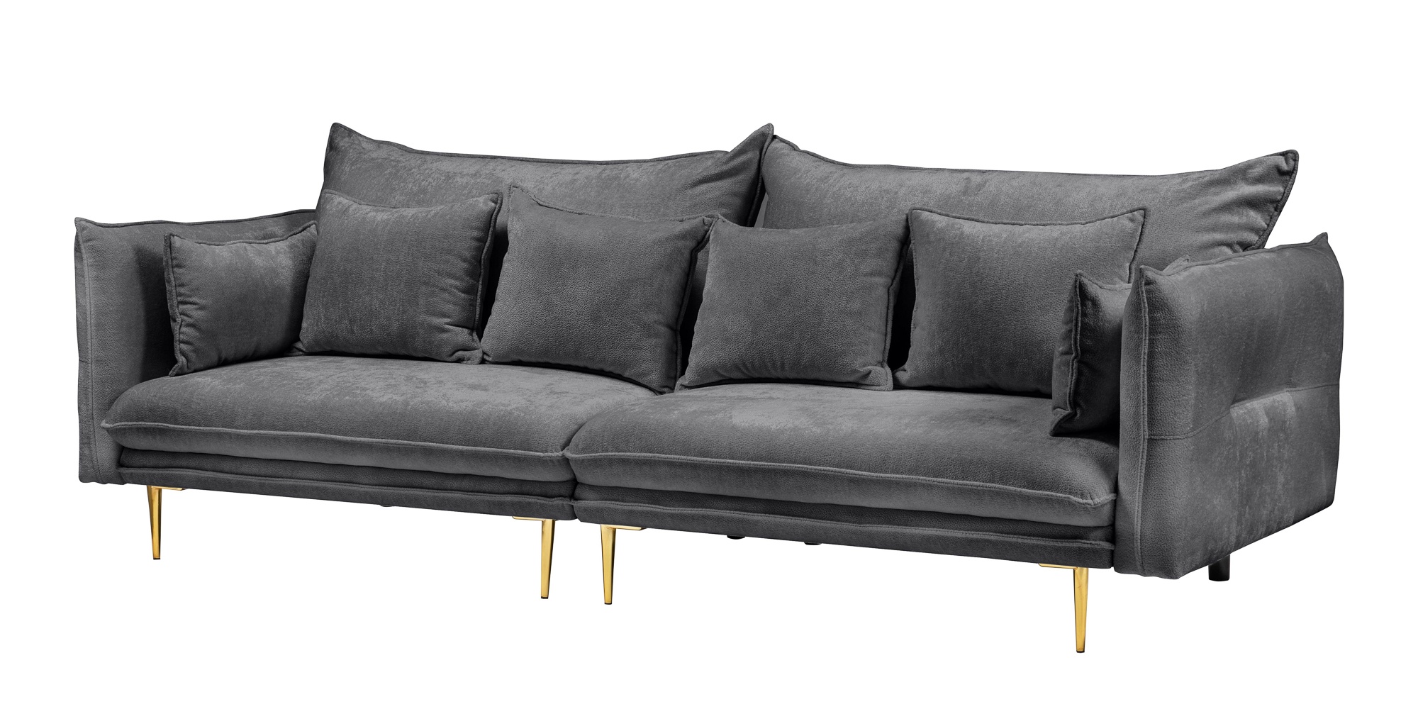 Sofa do salonu Glam czarna/złote nóżki