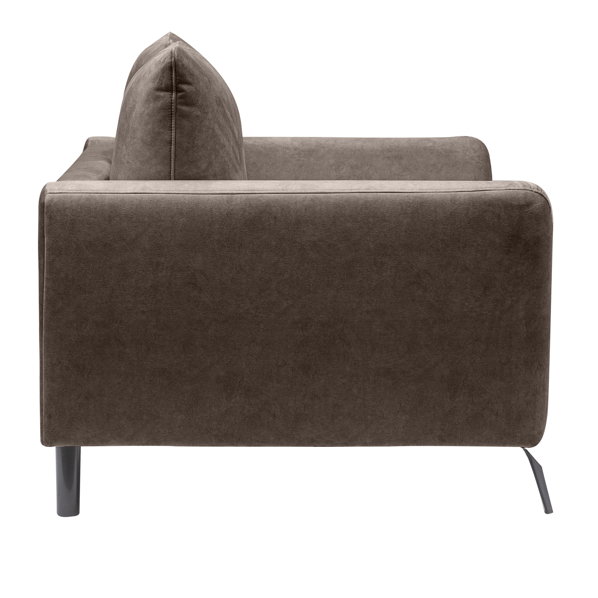 Sofa rozkładana Prato, ciemnobrązowa, welurowa