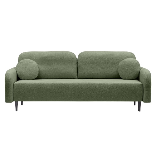Sofa rozkładana Cloud z pojemnikiem, zielona boucle