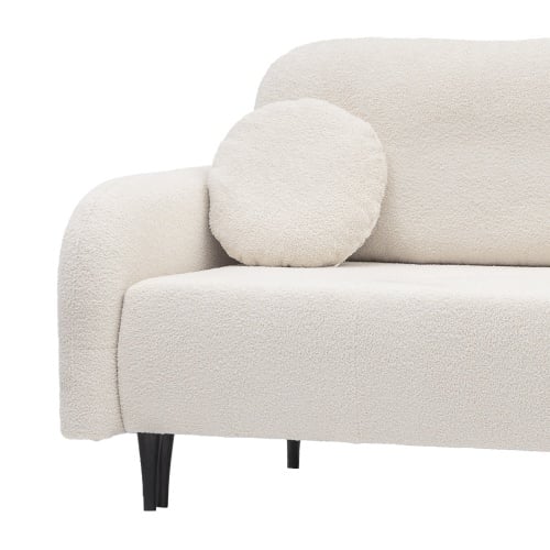 Sofa rozkładana Cloud z pojemnikiem, jasnobeżowa boucle