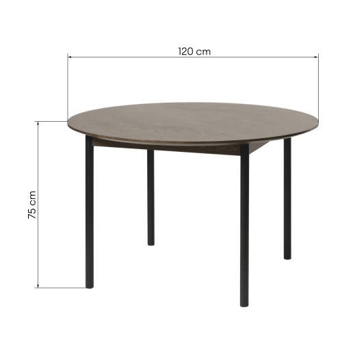 Okrągły stół do jadalni Lando 120 cm, dąb espresso