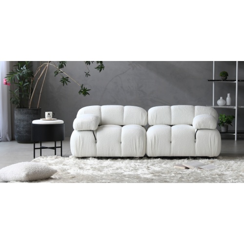 Sofa modułowa Fluf biała, boucle