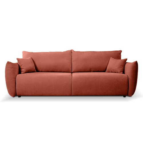 Sofa rozkładana Allora z pojemnikiem, czerwona