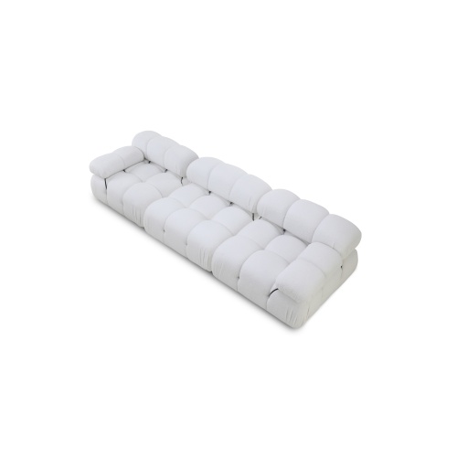 Sofa modułowa Fluf 3-częściowa, biała, boucle