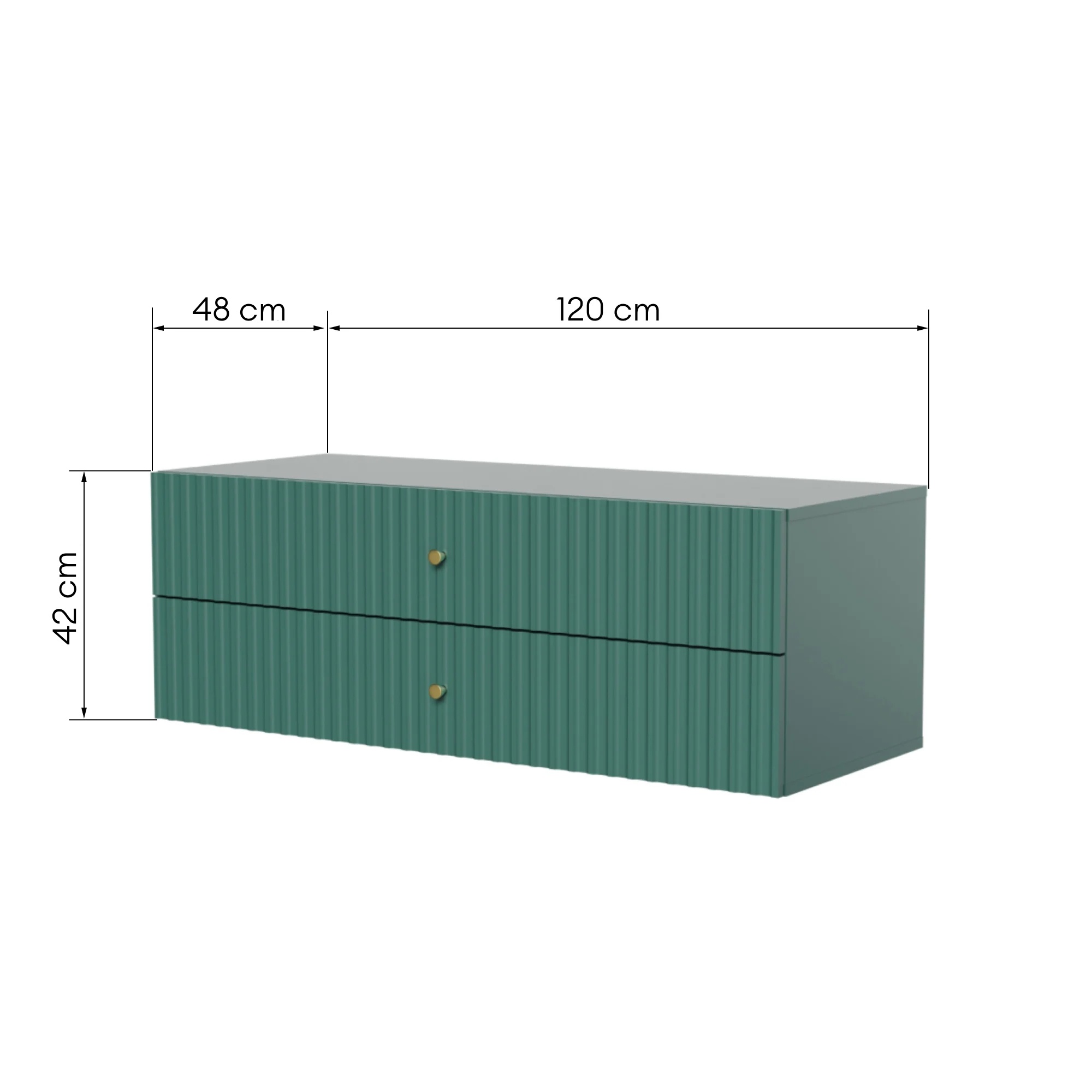 Szafka pod umywalkę nablatową Lore 120 cm, frezowany front, szałwiowa