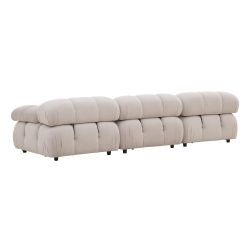 Sofa modułowa Fluf 3-częściowa, beżowa, welur