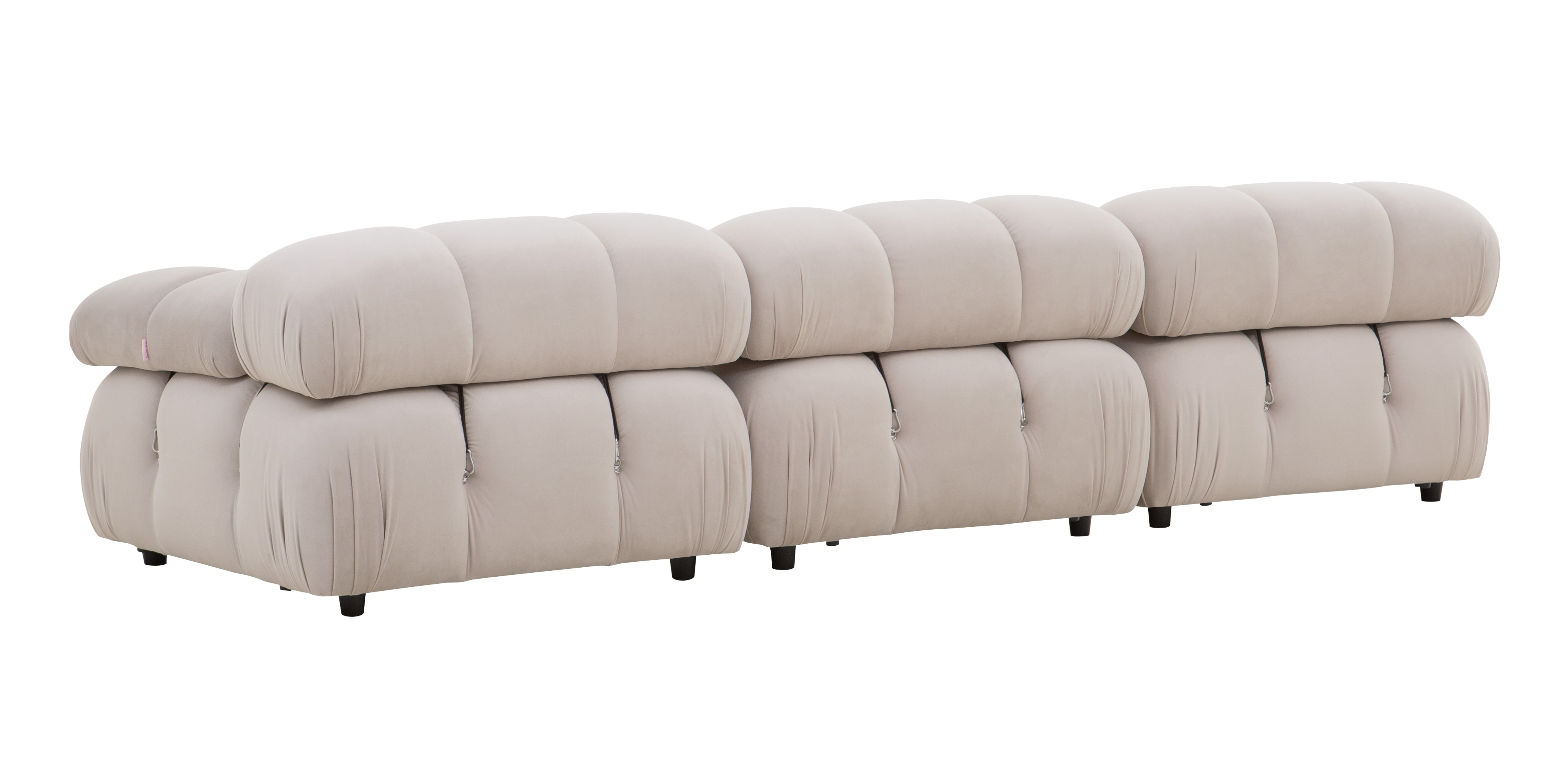 Sofa modułowa Fluf 3-częściowa, beżowa, welur