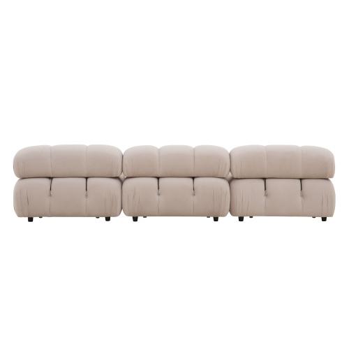 Sofa modułowa Fluf 3-częściowa, beżowa, welur