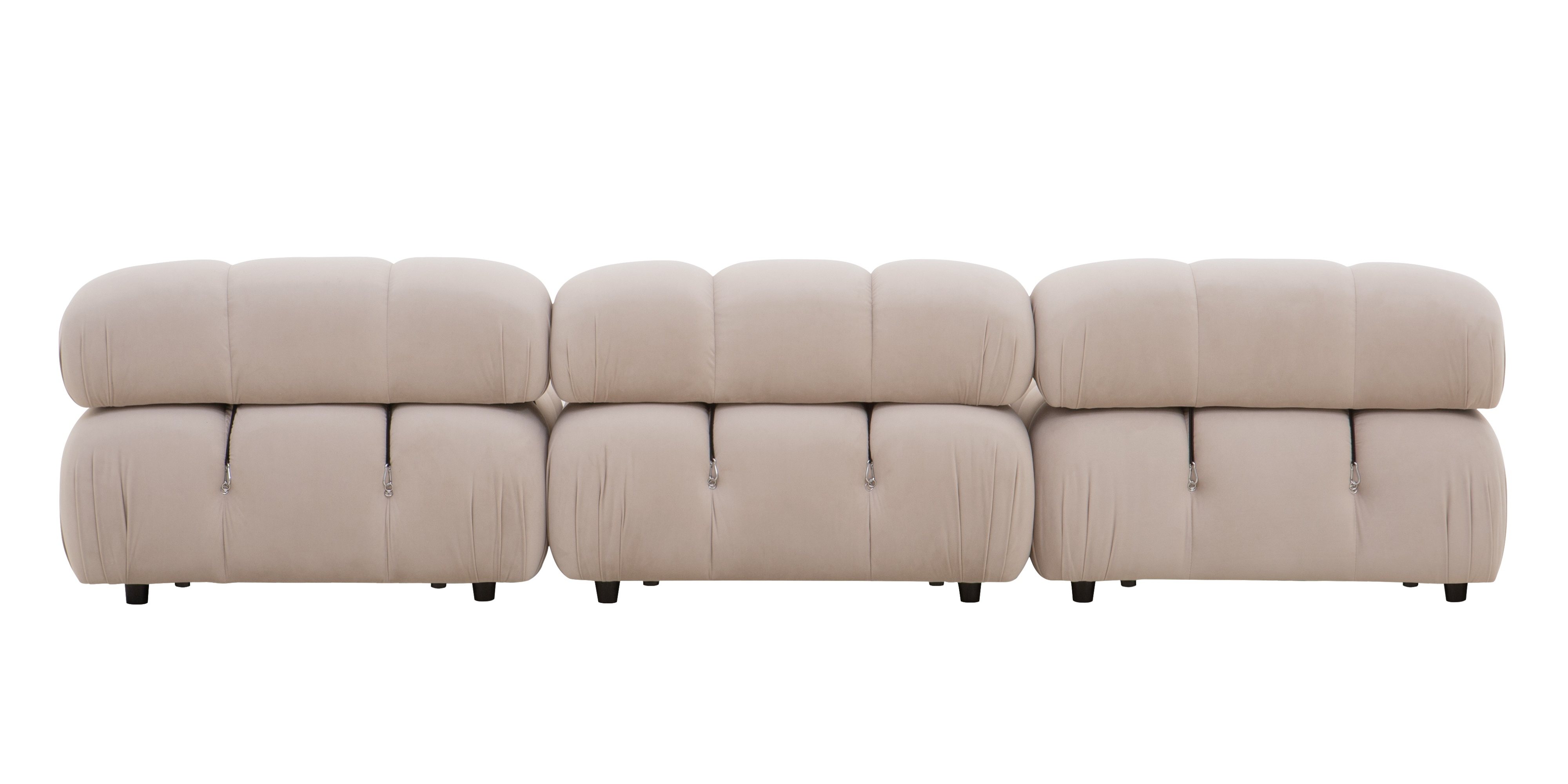 Sofa modułowa Fluf 3-częściowa, beżowa, welur