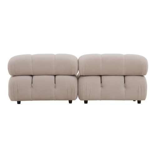 Sofa modułowa Fluf 2-częściowa, beżowa, welur