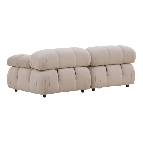 Sofa modułowa Fluf 2-częściowa, beżowa, welur