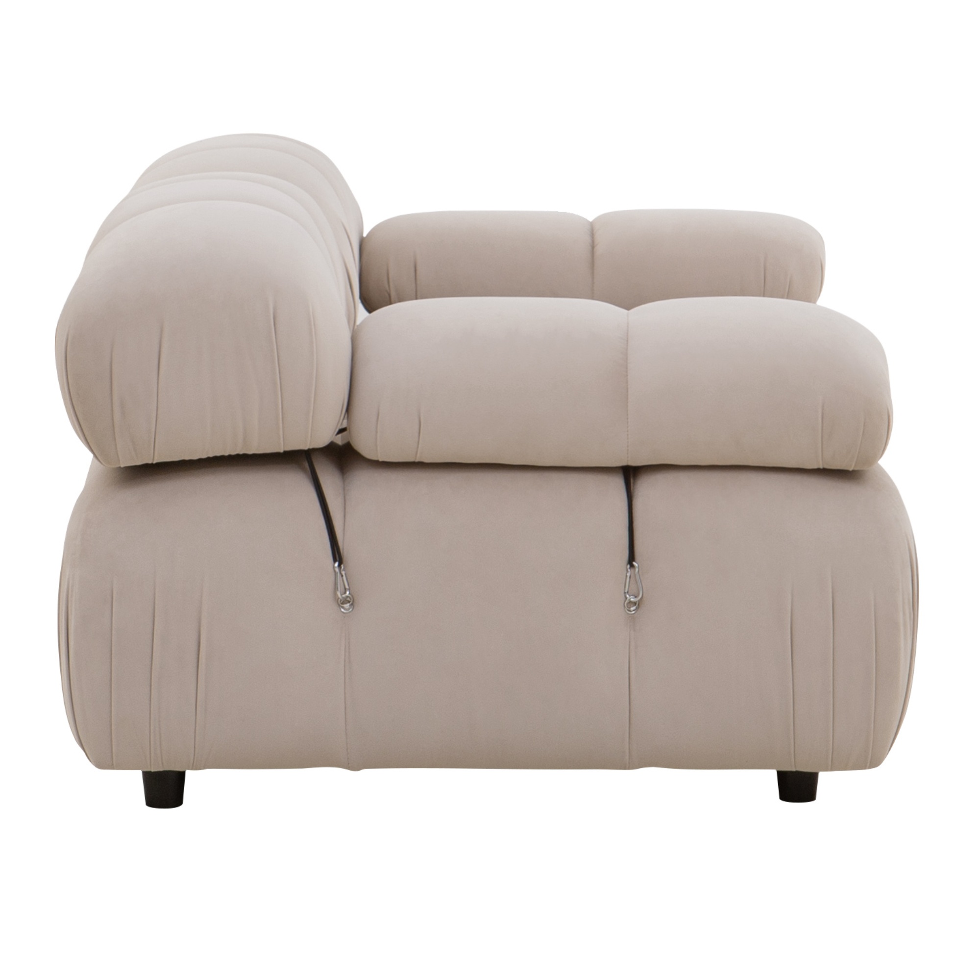 Sofa modułowa Fluf 2-częściowa, beżowa, welur