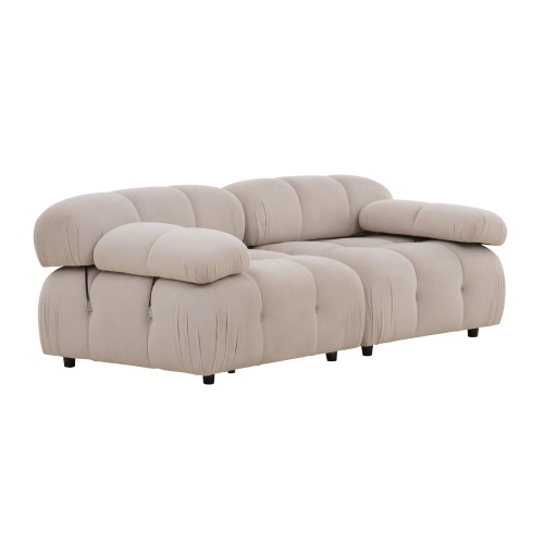 Sofa modułowa Fluf 2-częściowa, beżowa, welur