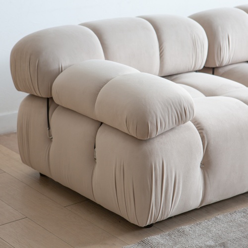 Sofa modułowa Fluf 2-częściowa, beżowa, welur