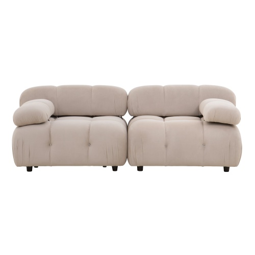 Sofa modułowa Fluf 2-częściowa, beżowa, welur