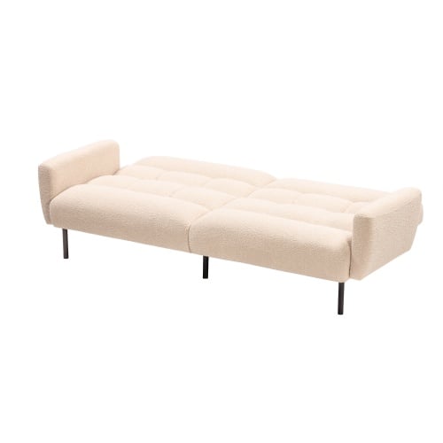 Sofa rozkładana Roma jasnobeżowa, boucle