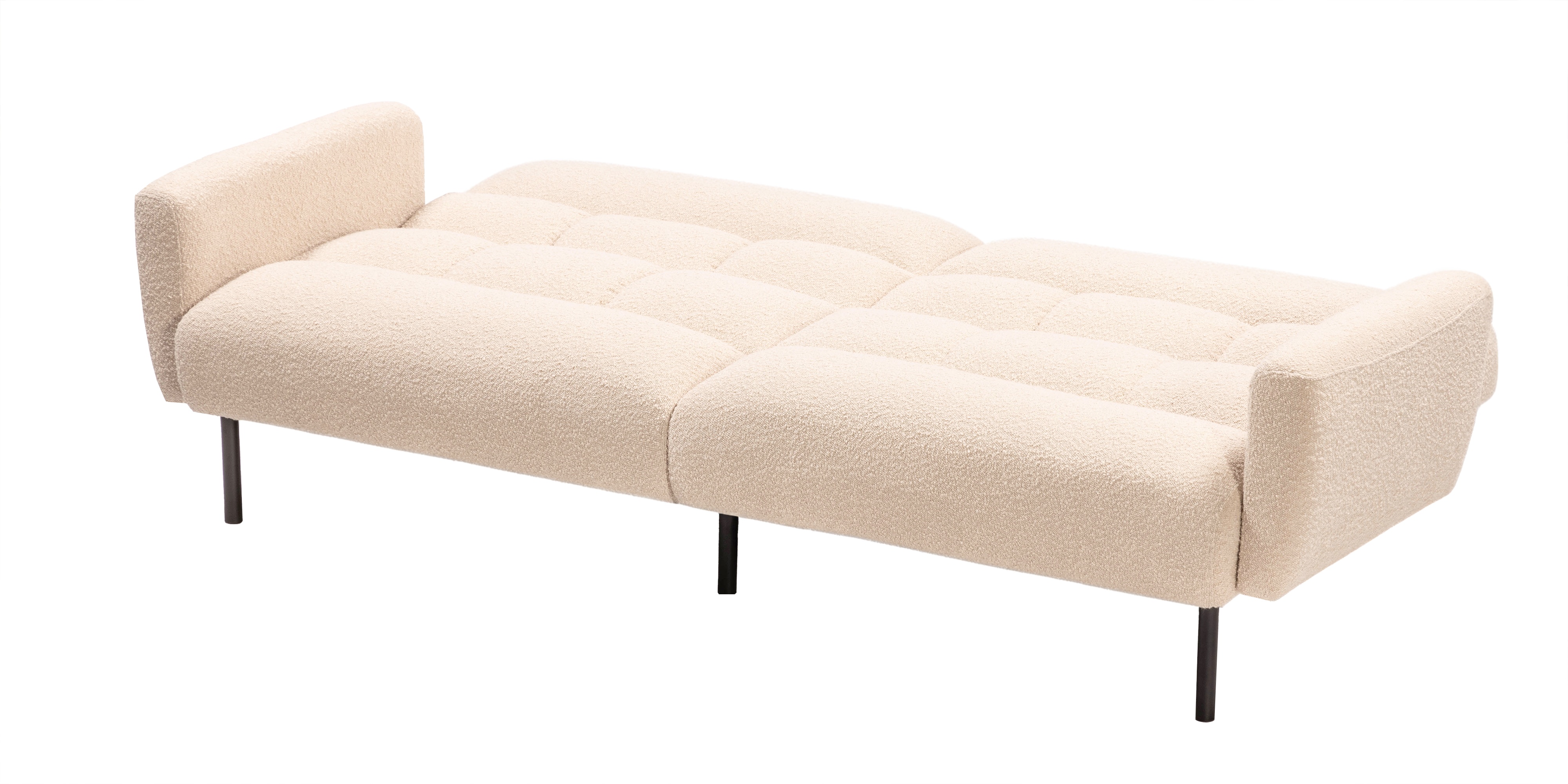 Sofa rozkładana Roma jasnobeżowa, boucle