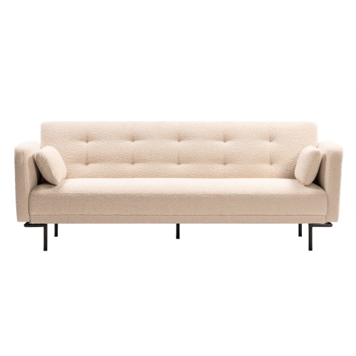 Sofa rozkładana Amber jasnobeżowa, boucle