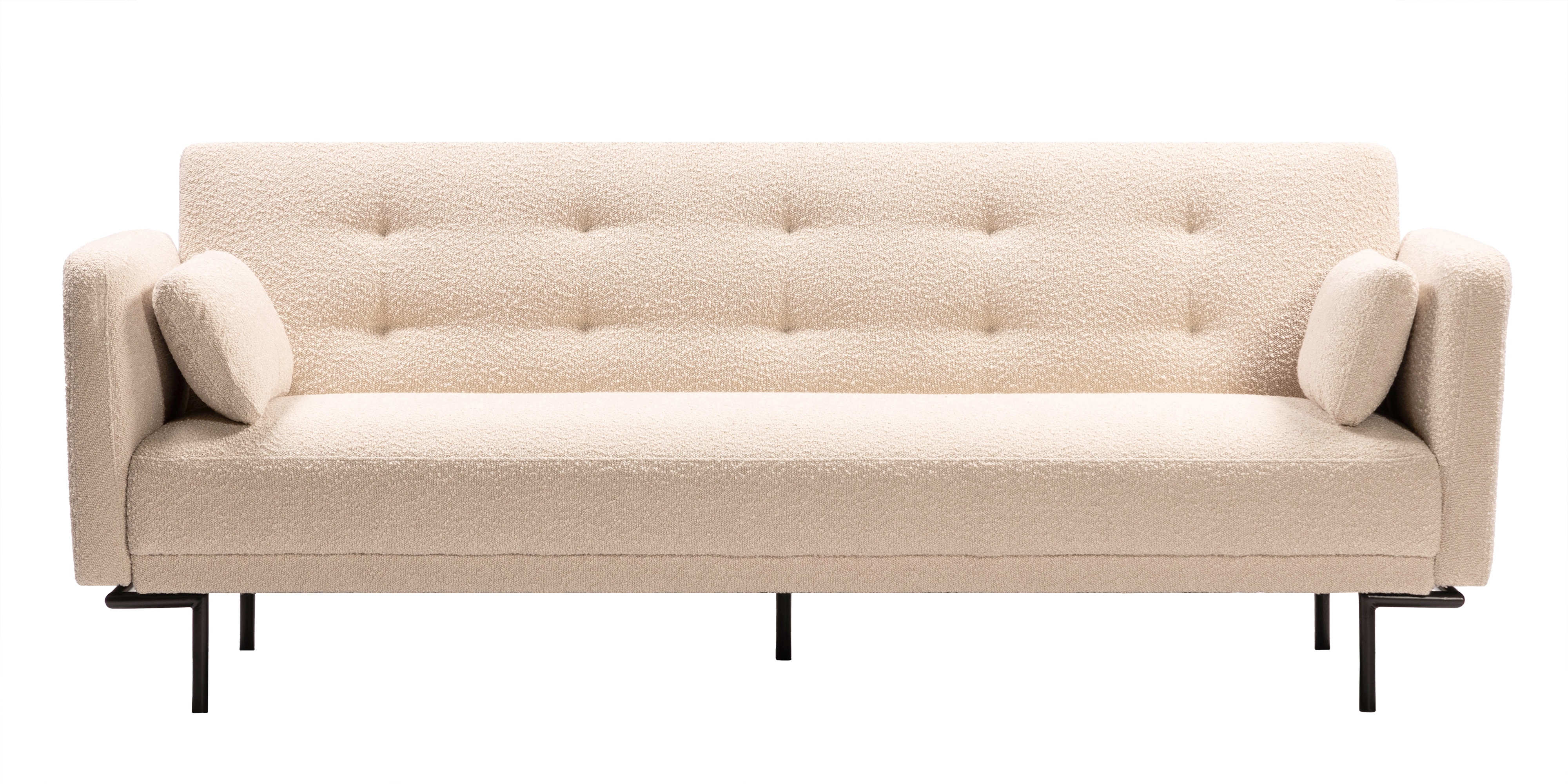 Sofa rozkładana Amber jasnobeżowa, boucle