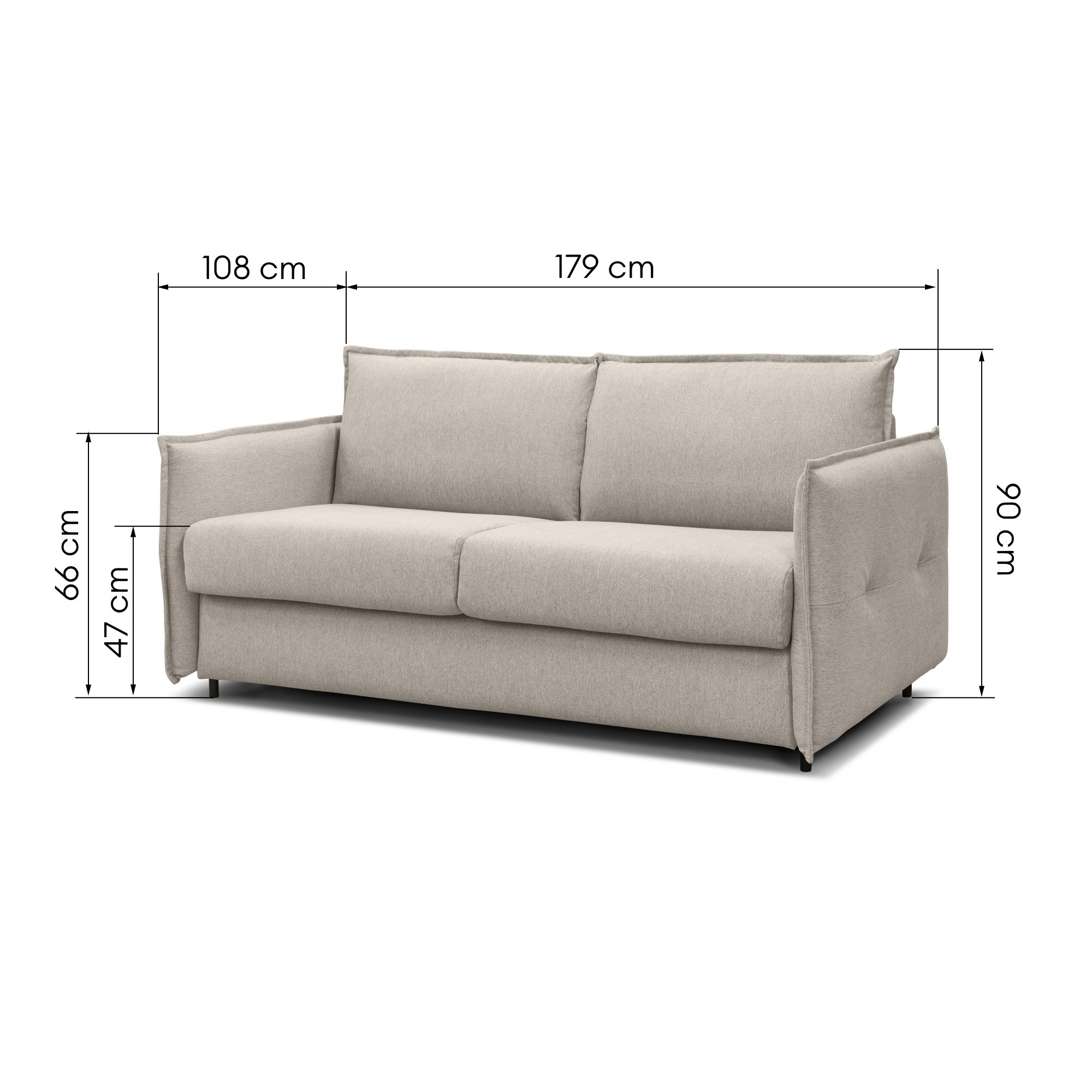 Sofa rozkładana Smart, beżowa