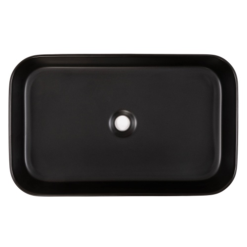 Umywalka ceramiczna nablatowa Carre 60 cm, czarna