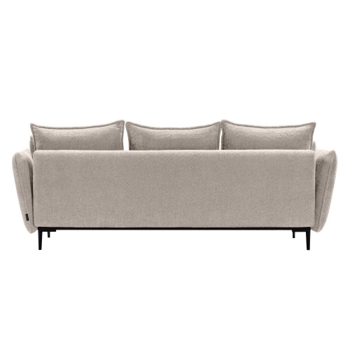 Sofa rozkładana Gloss z pojemnikiem, beżowoszara, boucle