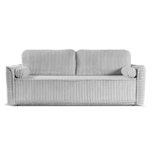 Sofa rozkładana Malaga z pojemnikiem, jasnoszara, sztruks