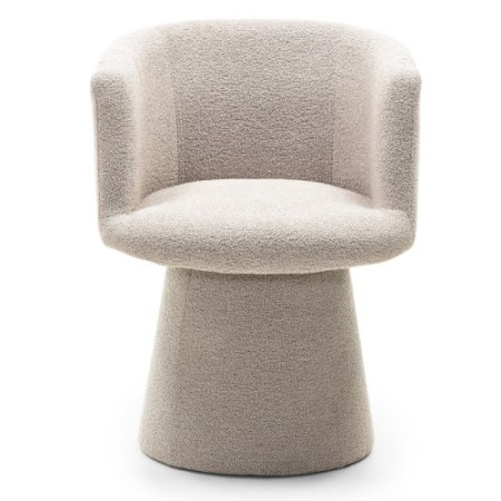 Fotel obrotowy Yato, ciemny beż, boucle, do salonu, jadalni