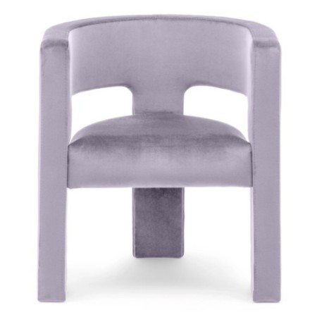 Fotel tapicerowany Alpah jasnofioletowy, welurowy, lilac