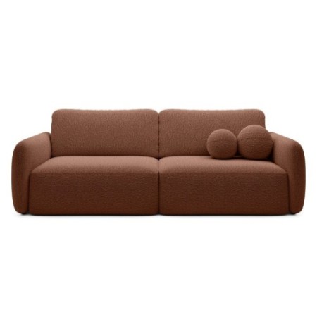Sofa rozkładana Botse miedziana z pojemnikiem, boucle
