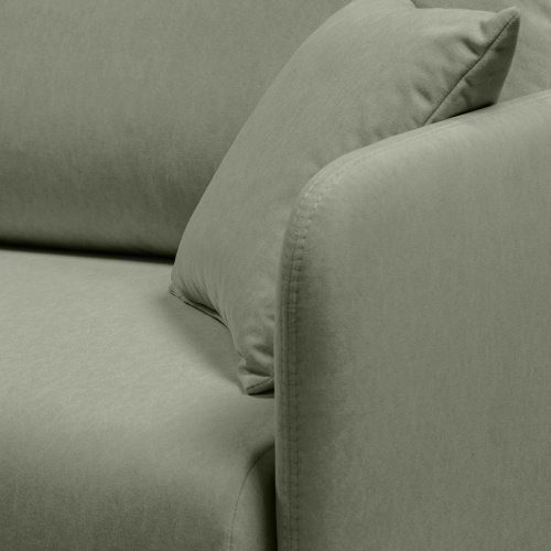 Sofa rozkładana Leon z pojemnikiem, oliwkowozielona, welur