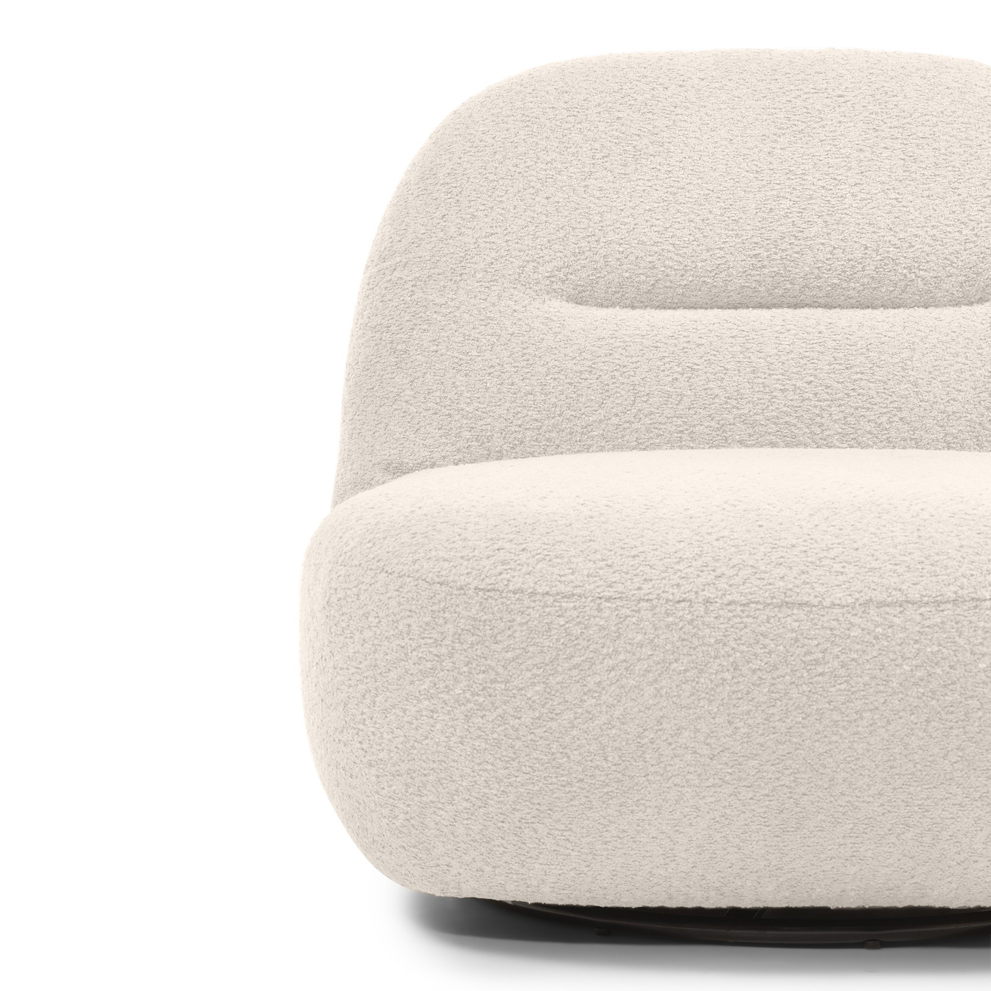 Fotel obrotowy Bonita kremowy, boucle