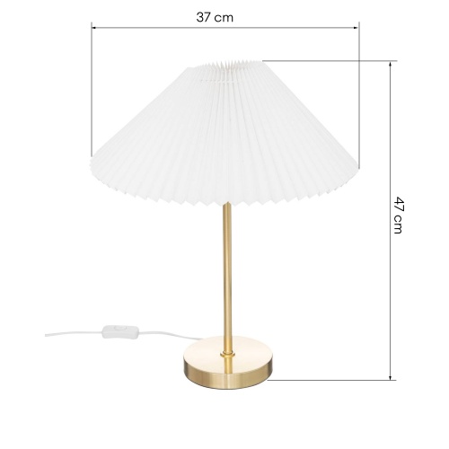 Lampa stołowa Jiling, biała/złota