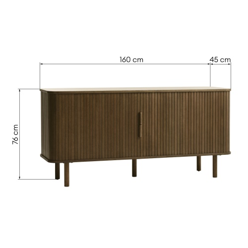 Komoda dwudrzwiowa Cubus 160 cm dąb wędzony, lamele