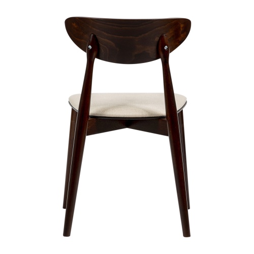 Krzesło drewniane do jadalni Diuna lll, jasnobeżowe/orzech