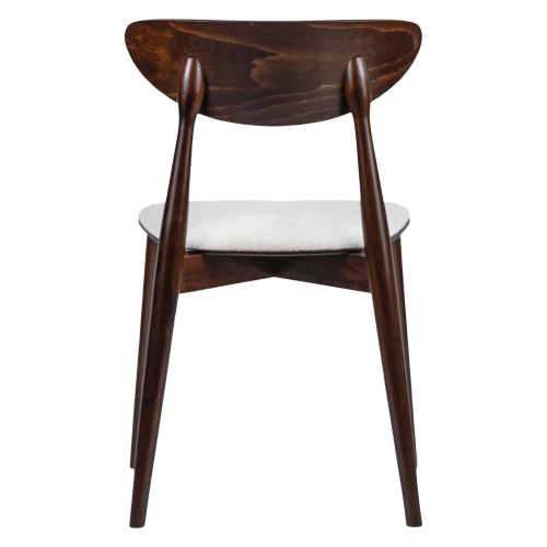 Krzesło drewniane do jadalni Diuna lll, orzech/jasnobeżowe