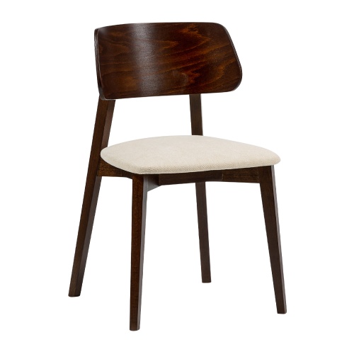 Krzesło drewniane do jadalni Sherris, jasnobeżowe/orzech