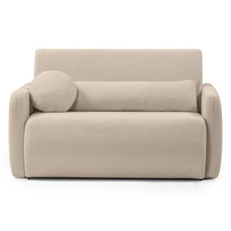 Dwuosobowa sofa rozkładana z pojemnikiem Diosa, jasnobeżowa, boucle