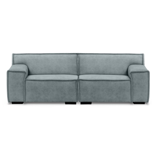 Sofa 3-osobowa Lenny modułowa, szaroniebieska, welur