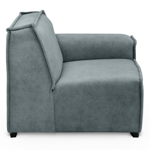 Sofa 4-osobowa Lenny modułowa, szaroniebieska, welur